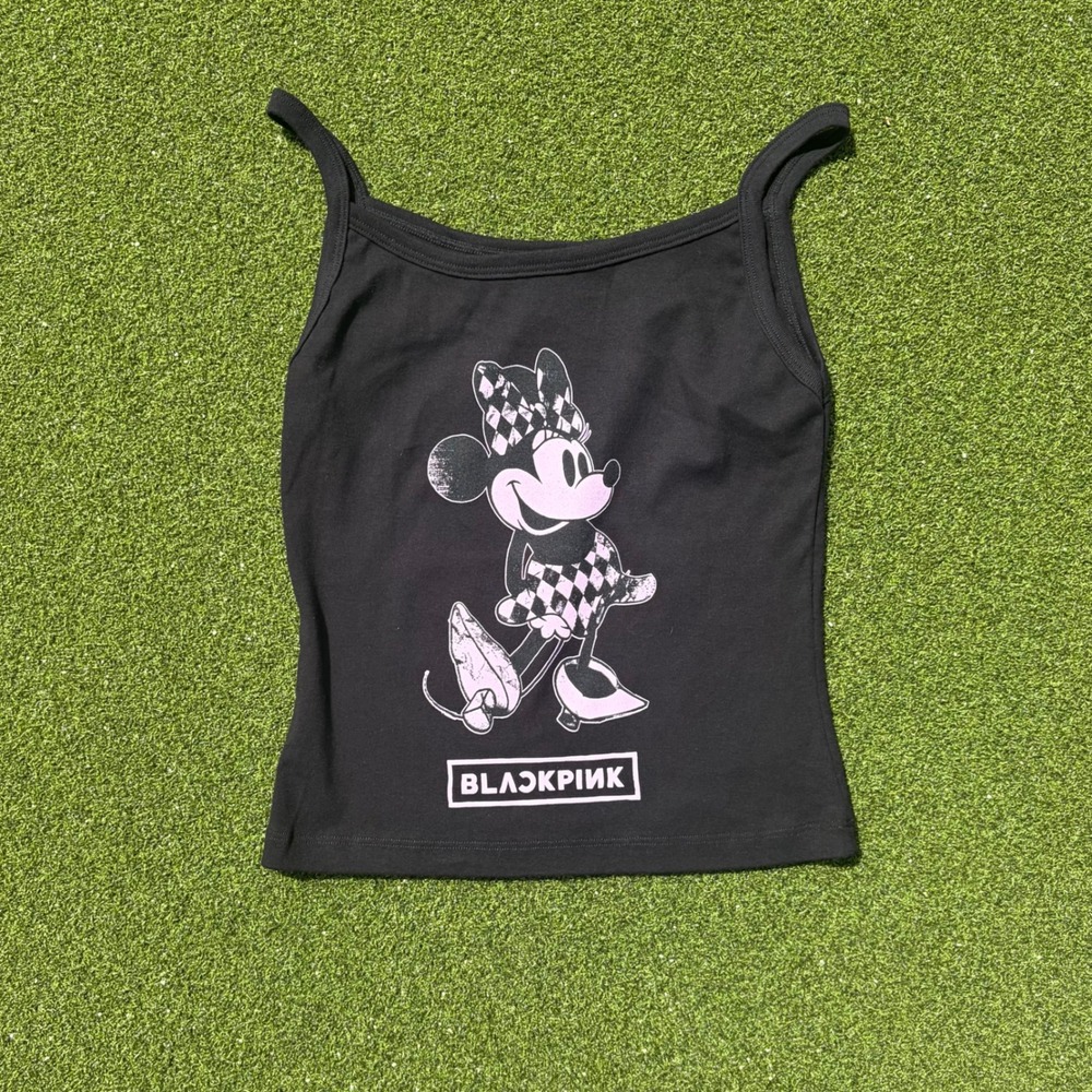 Blackpink Minnie Mouse Graphic Tank Top Black Pink Disney K-Pop Concert Shirt